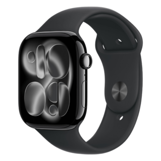 Apple Watch Series 11 46mm Jet Black aluminium case with M/L Black sport band
