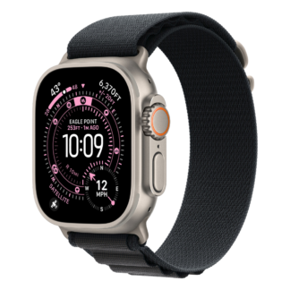 Apple Watch Ultra 3 (2025) 49mm Black titanium case with M/L Black Charcoal loop