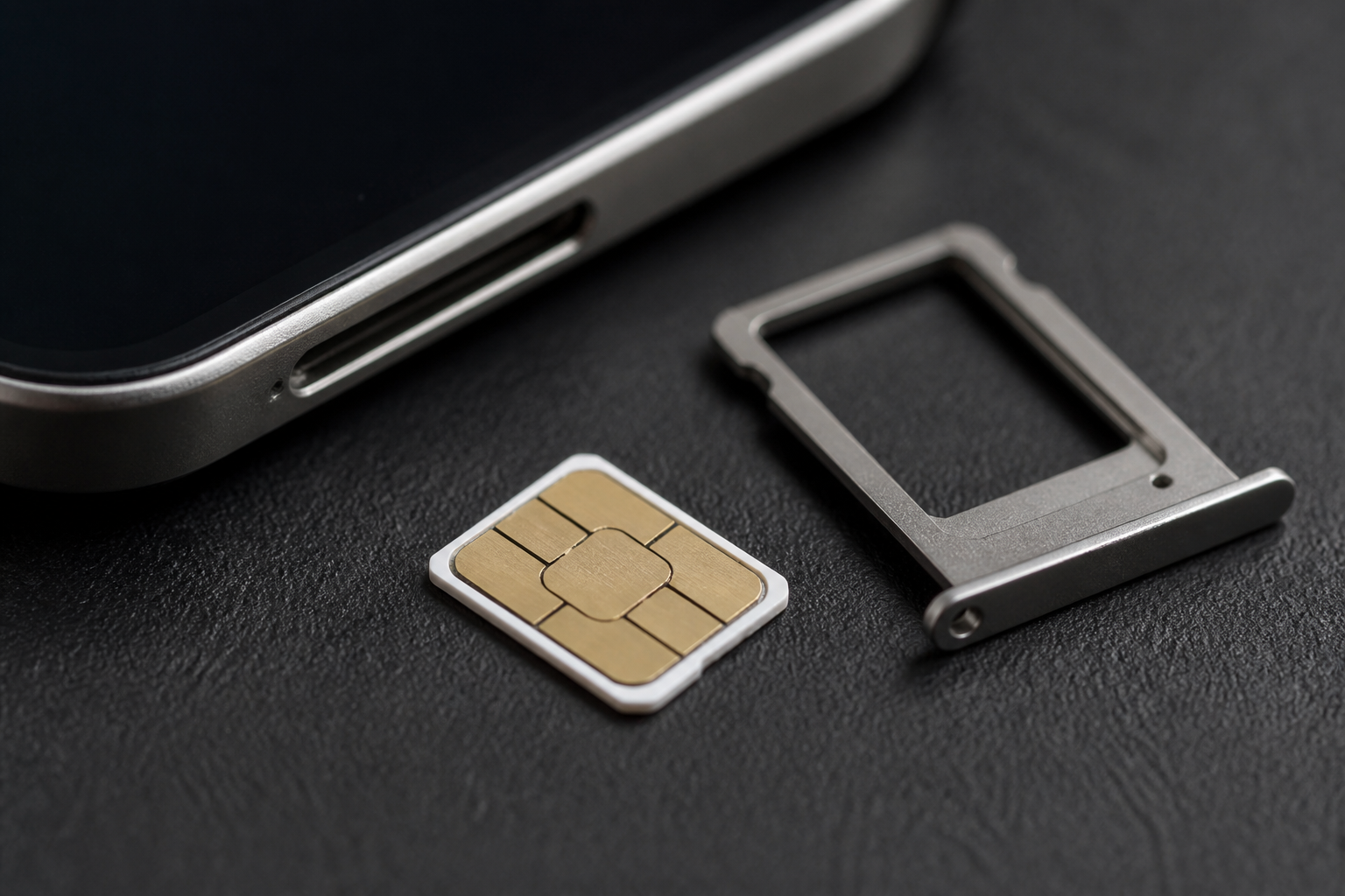 Нано-SIM рядом с лотком телефона